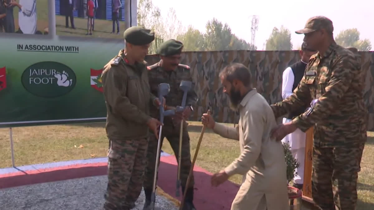 Artificial limb camp at Sharifabad, Kashmir, run by Chinar Corps and BMVSS